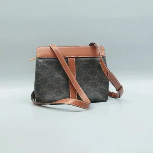 100% Authentic CELINE Cabas Brown Canvas Shoulder Bag 1440-081324 - Picture 2 of 12